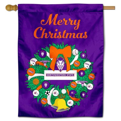 Northwestern State University Happy Holidays Christmas Decorative House Flag