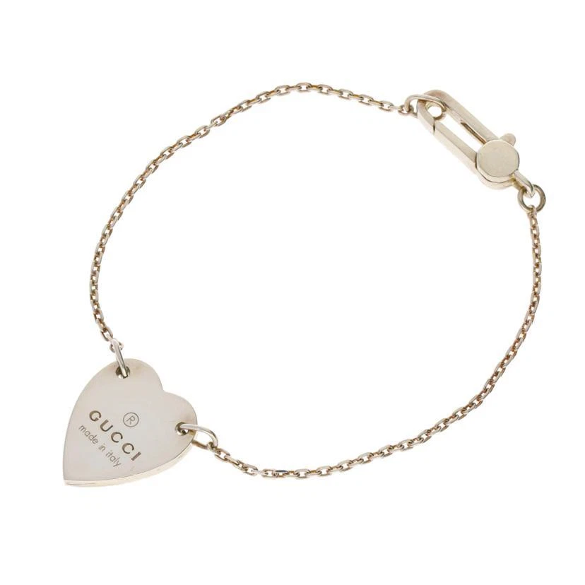 Bracelet plaque coeur GUCCI argent 925 160 mm 5,5 g Made in Italy accessoires 092