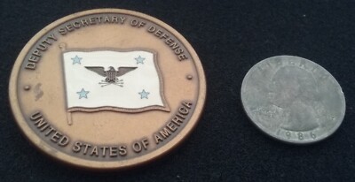 AUTHENTIC Deputy Secretary of Defense John White SecDef Dep US Challenge Coin
