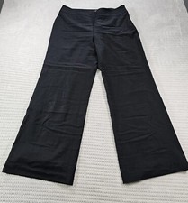 Talbots Pants Womens 12 Classic Wide Leg Dress Pants Black Wool Blend Office