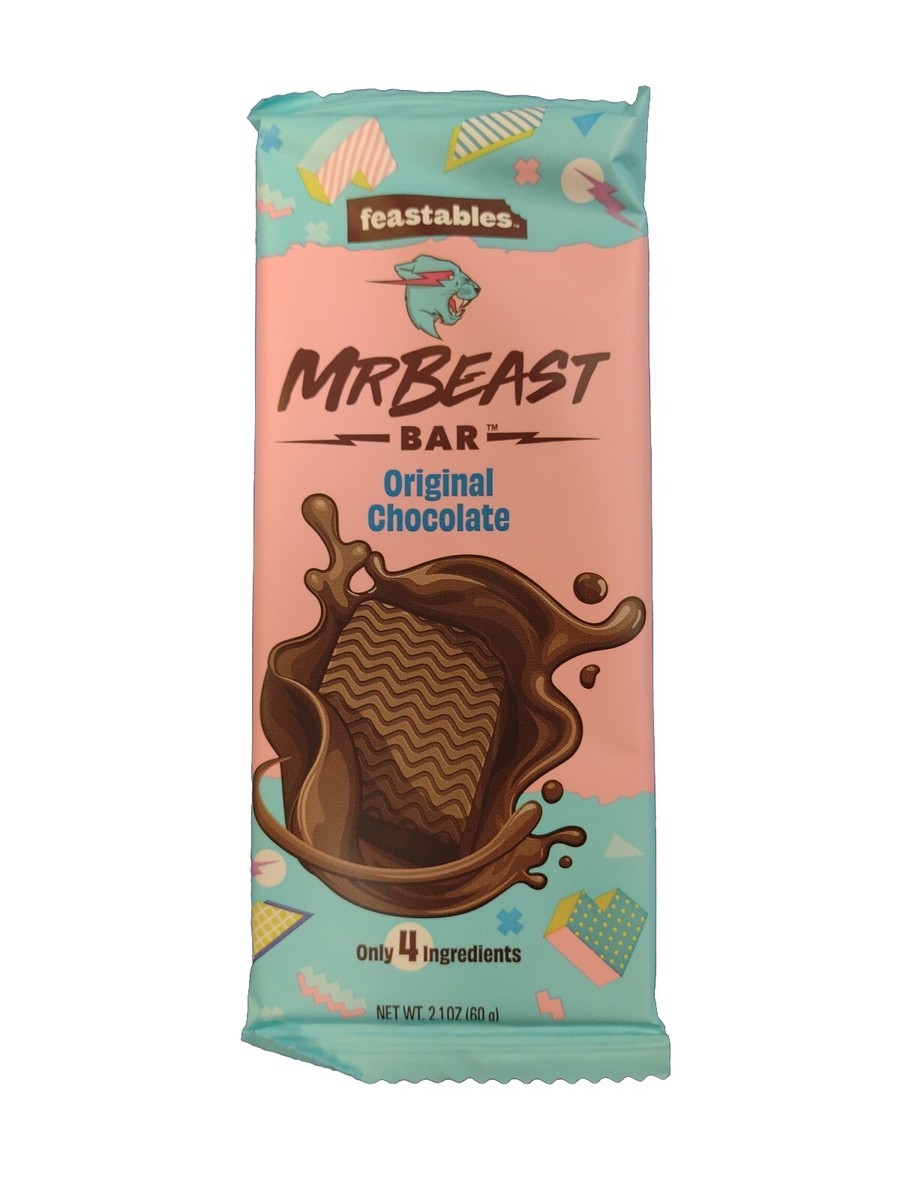 Rare Discountinued Mr Beast Bar Feastables ORIGINAL CHOCOLATE Mr. Bar 2.1  oz #02 | eBay