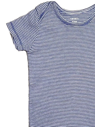 Carters Bodysuit Blue White Stripe Baby Boy 12 Months One Piece Short Sleeve - Picture 5 of 14