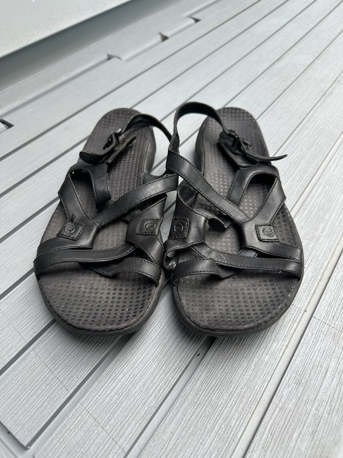 Merrell Agave sandali neri con cinturino in pelle scarpe comode donna taglia 10