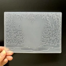 3D Plastic Embossing Folder Template Christmas Pine Tree Texture A6 Size for Car
