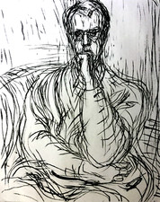 MAX UHLIG  Mathematiker W.Koch  HAND-SIGNIERT, Lithographie, 1968,Rahmen 73x53cm