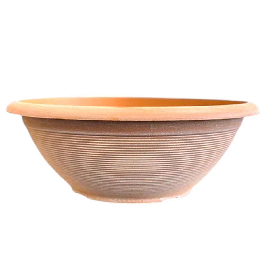 Helix 17-Inch Shallow Bowl Planter Terracotta Look Indoor/Outdoor Weather Resist - Image 2 of 4
