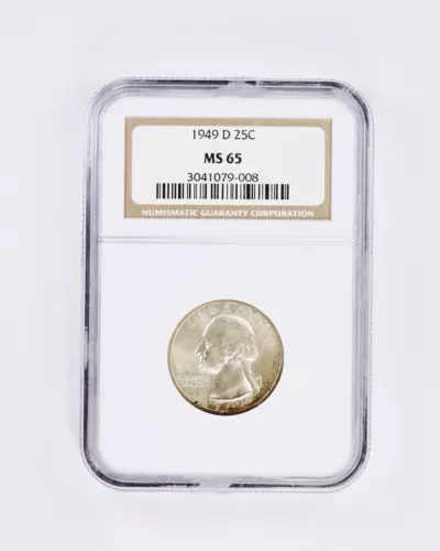 1949-D Washington Silver Quarter NGC MS65 25c