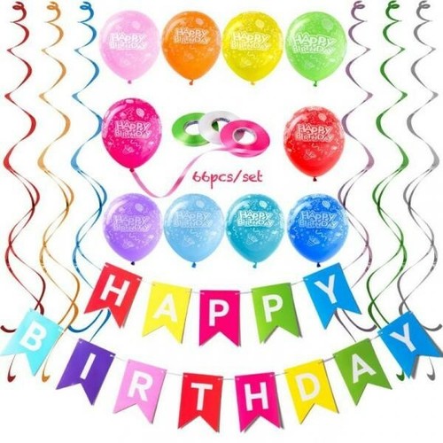 Happy Birthday Decorations Kit 66 pieces