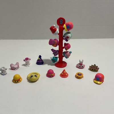 Shopkins Lot Of 20 ￼ Exact Figures Shown Lot #11 Hats, Dresses, Stand
