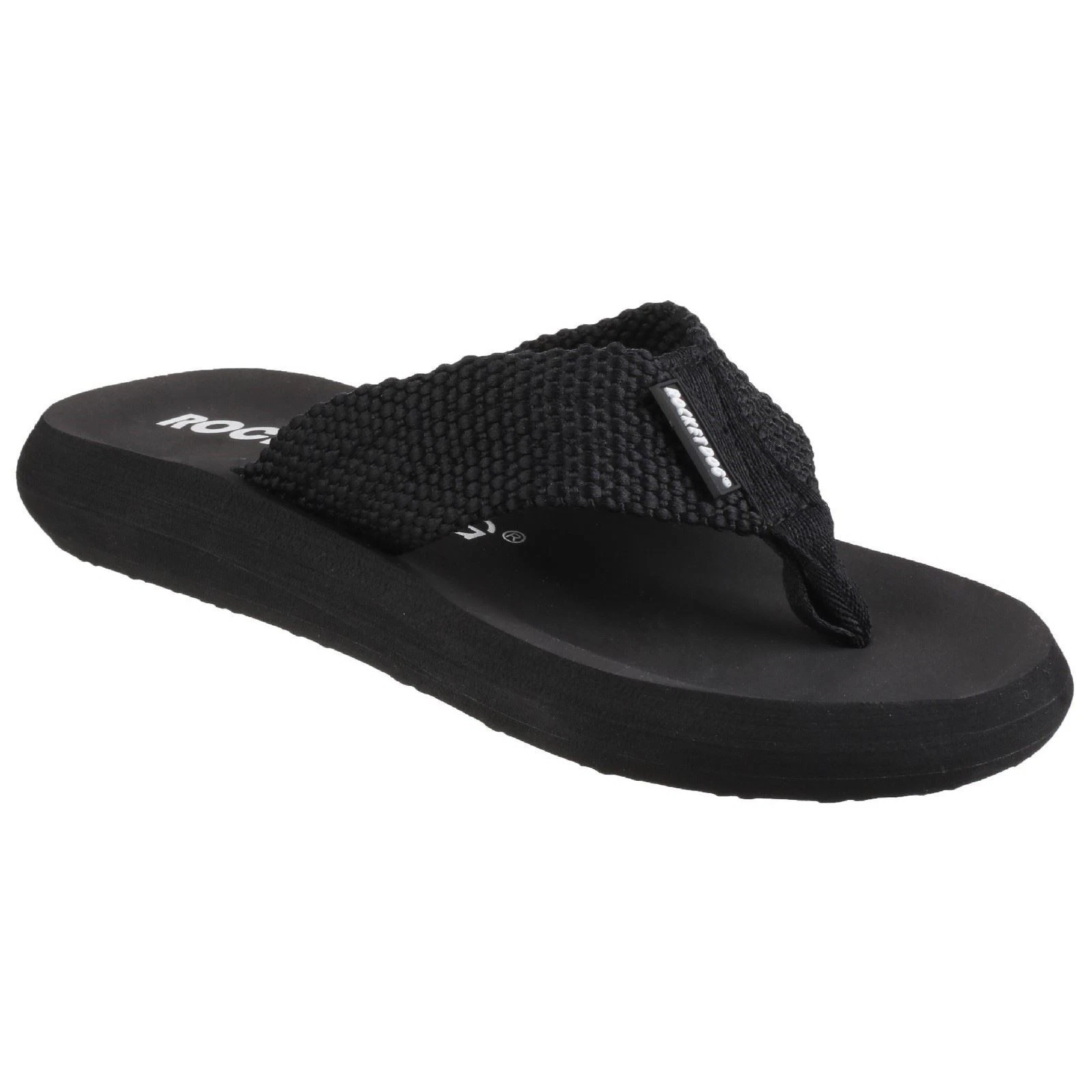 Rocket Dog Sunset Webbing Women's Black Flip Flops New