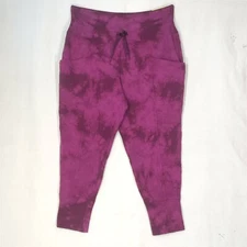 All In Motion Jogger Pants Women Medium Ultra Soft Wide Waistband Purple Tie-Dye