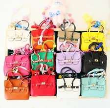 Leather Mini clear KK Bag Family Key Lipstick Bag Key Chain Pendant Accessory