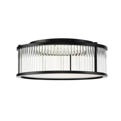 Easylite 16 in. Dimmable LED 5 Black Flush Mount 3000k Warm White