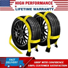 2 Pack Tire Basket Straps Wrecker Car Hauler Truck Tow Dolly Tire Wheel Tie Down
