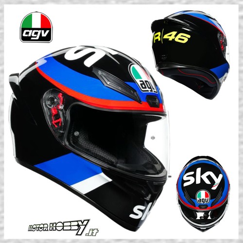 CASCO INTEGRALE AGV K1 REPLICA VR 46 SKY RACING TEAM BLACK RED TG. S (55 -  56) | eBay