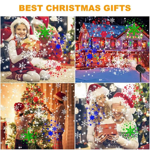 LED Projector Christmas Snowflake Rotating Snowfall Night Landscape Outdoor Lamp - Bild 4 von 9