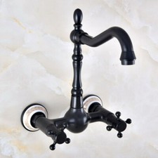 Oil Rubbed Brass Wall Mount Swivel Kitchen Faucet Bathroom Sink Mixer Tap 2nf877