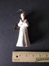 Resin Angel Ornament Christmas Holiday Metal Wings Xmas Tree Gift Look