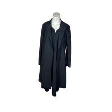 M2057 By Maria Pinto Women's Trench Coat Large In Black Open Front