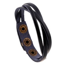 Men Women Leather Braided Surfer Wristband Bracelet Bangle Wrap UK Seller