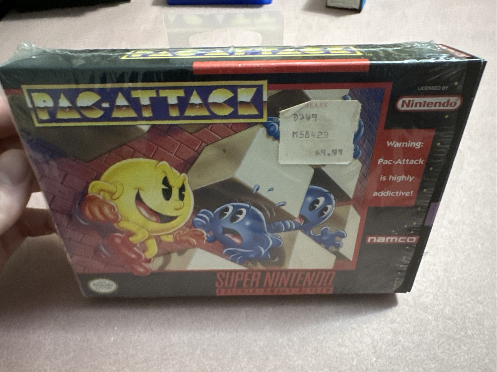 Pac-Attack (Super Nintendo 1993)SNES -CIB! w/manual, Original Plastic & Hang Tab