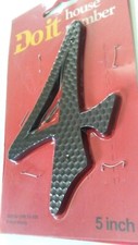 Hardware 5" Metal Black House Number 4 NEW 