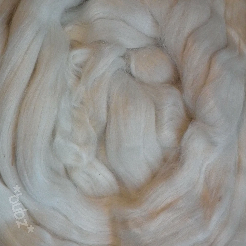 PURE MOHAIR TOP 250g ROVING YARN SPINNING FIBRE ECRU UNDYED WOOL  - Image 2 of 2