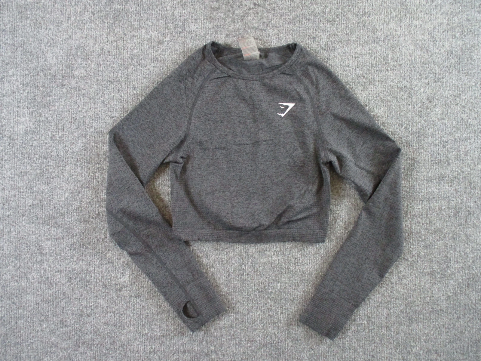 gymshark long sleeve cropped gym weight training shirt