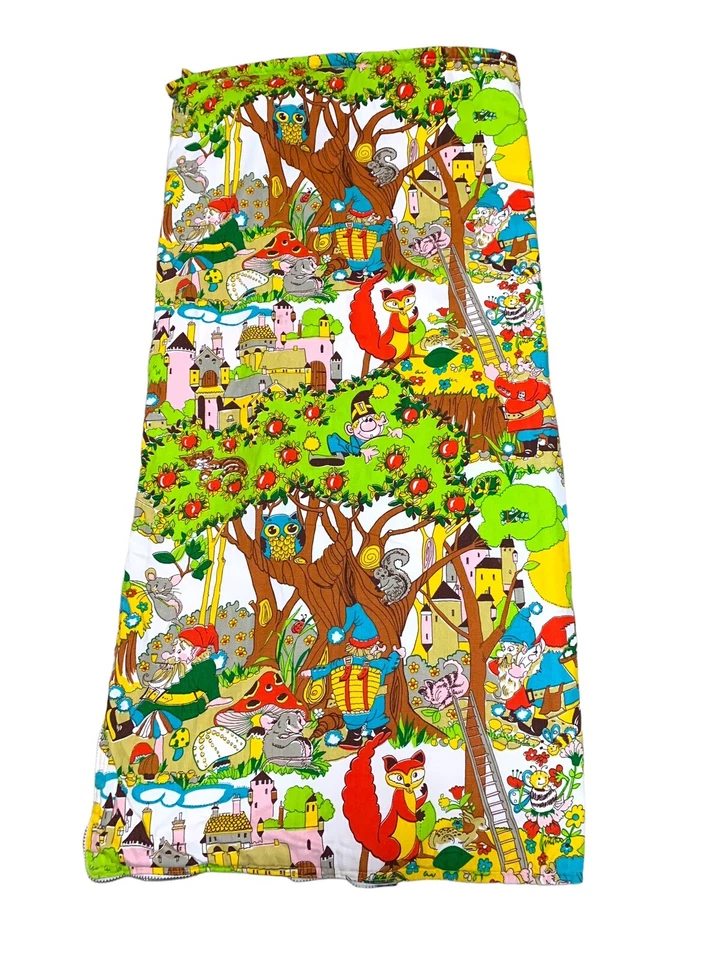 Saco de dormir de lona para niños de colección años 60-70 setas mágicas gnomos bosque caprichoso Foto 3 de 4