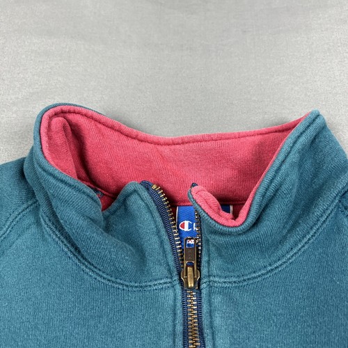 Vintage Champion 1/4 Zip Sweatshirt Real XXL 2XL Blank USA Made 90s VTG - Picture 5 of 9