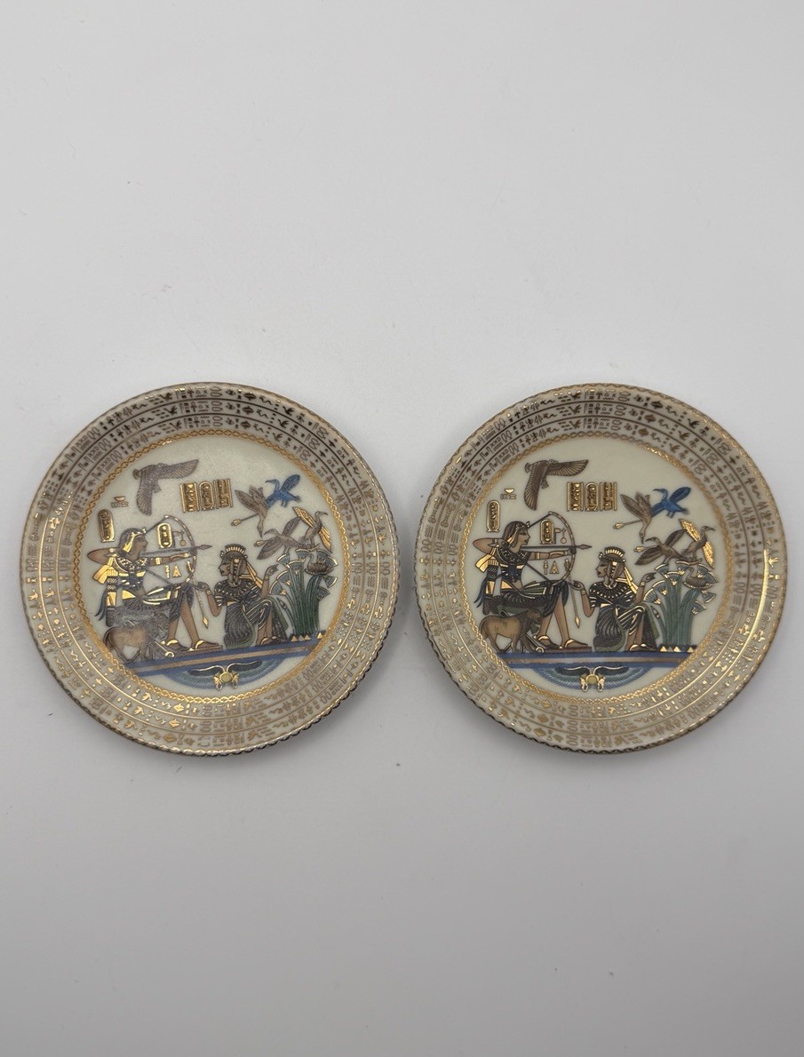 Of 2 Egyptian Revival Decorative Plates Sheeni Fine Porcelai