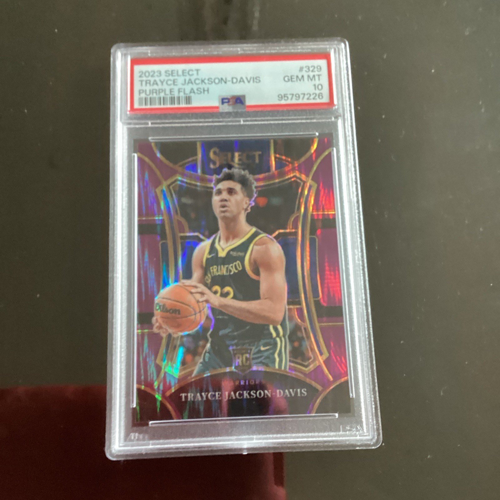 2023-24 Panini Select Trayce Jackson-Davis #329 Purple Flash Prizm /175 PSA 10