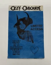 OZZY OSBOURNE Randy Rhoads 1981-82 Diary of a Madman Tour Backstage Pass