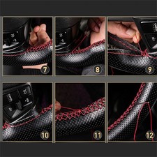 Genuine Leather Car Steering Wheel Cover Wrap Anti-slip Diy Sewing For 15 38cm Genuine Leather Car Steering Wheel Cover Wrap Anti-slip Diy Sewing For 15 38cm