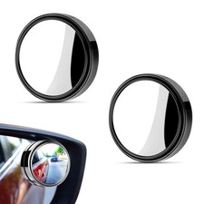 Car Blind Spot Mirror, 360 Degree Large Viewing Angle Round Mirror, 2 PCS Black