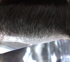 Mens Toupee Human Hair Replacement System Hairpiece 0.03mm Ultra Thin Skin 1B