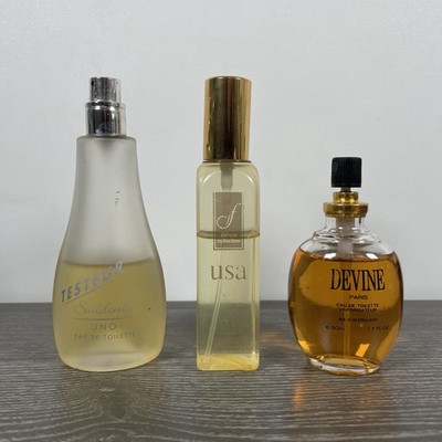 3 x Vintage Sprühflaschen | Devine Paris Eau De Toilette / F Connection / Lidl