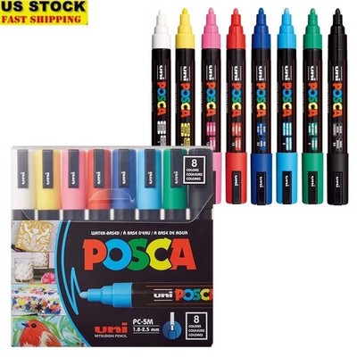 Medium Point Paint Markers Set 8 Assorted Color Art Markers Non Toxic Quick Dry