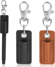 2 Pieces Pen Lanyard Holder Keychain, Anti-Lost Clip for Neck, Portable PU Leath