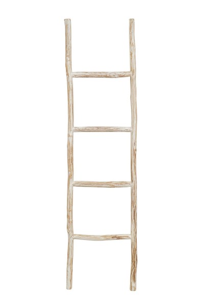 Biscottini Holz Handtuchleiter Weiß Shabby Chic Vintage 33X4X130 Cm-image