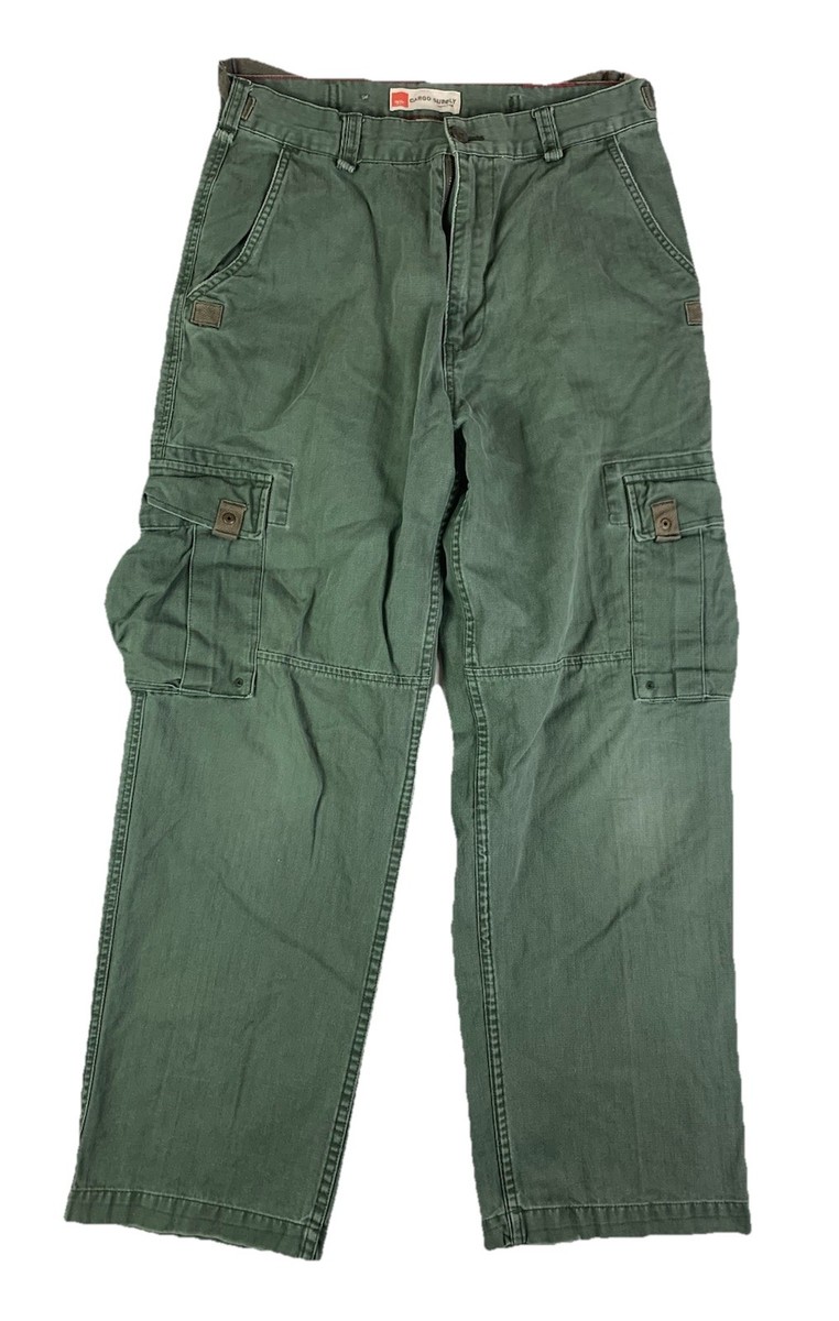 Mossimo Cargo Supply Cargo Pant Men 32x29 Green Y2K Adjustable