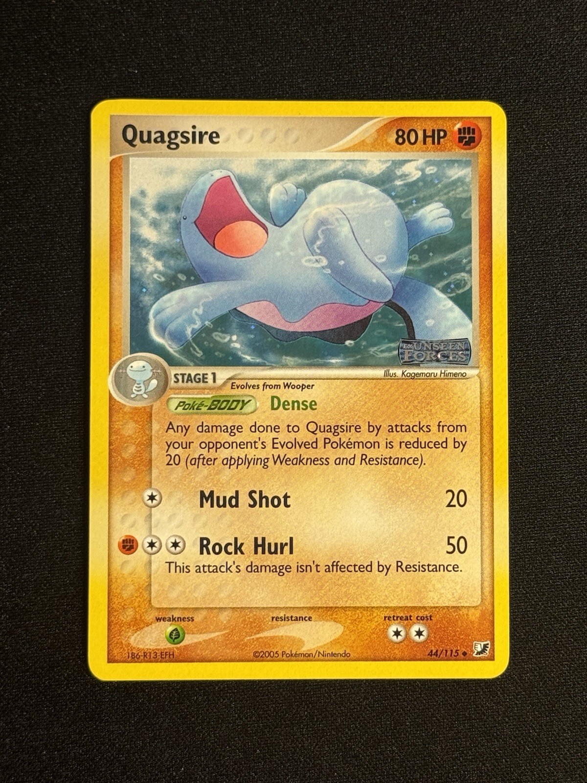 Quagsire 44/115 EX Unseen Forces 2005 Reverse Holo Stamped Near Mint