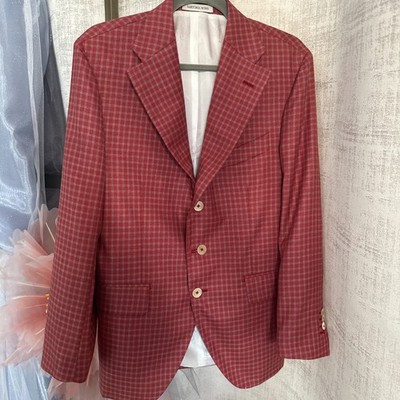 Sartoria Rossi Red Jacket handmade Carlo Barbera Super 140s italian wool