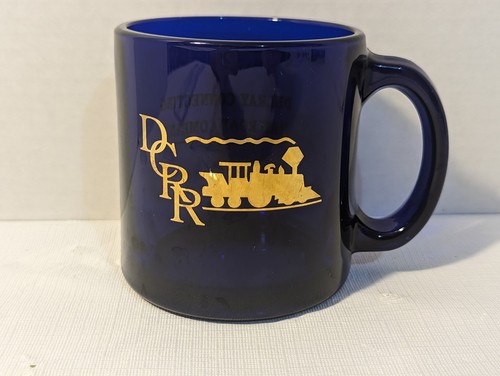 Delray Connection Railroad Company, (DCRR). Blue Glass Coffee Mug.