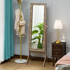 LUXFURNI Floor & Full Length Mirrors, Large Free Standing Body Mirror with