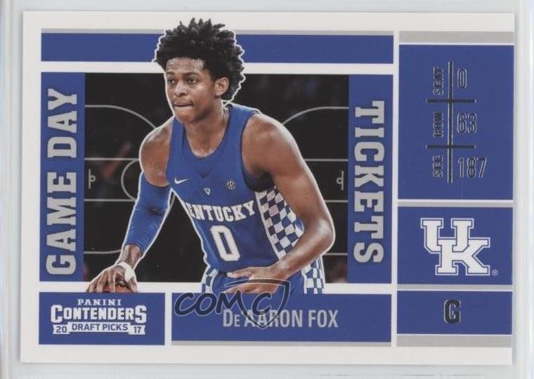 2017 Panini Contenders Draft Picks Game Day Tickets De'Aaron Fox Rookie RC q8p