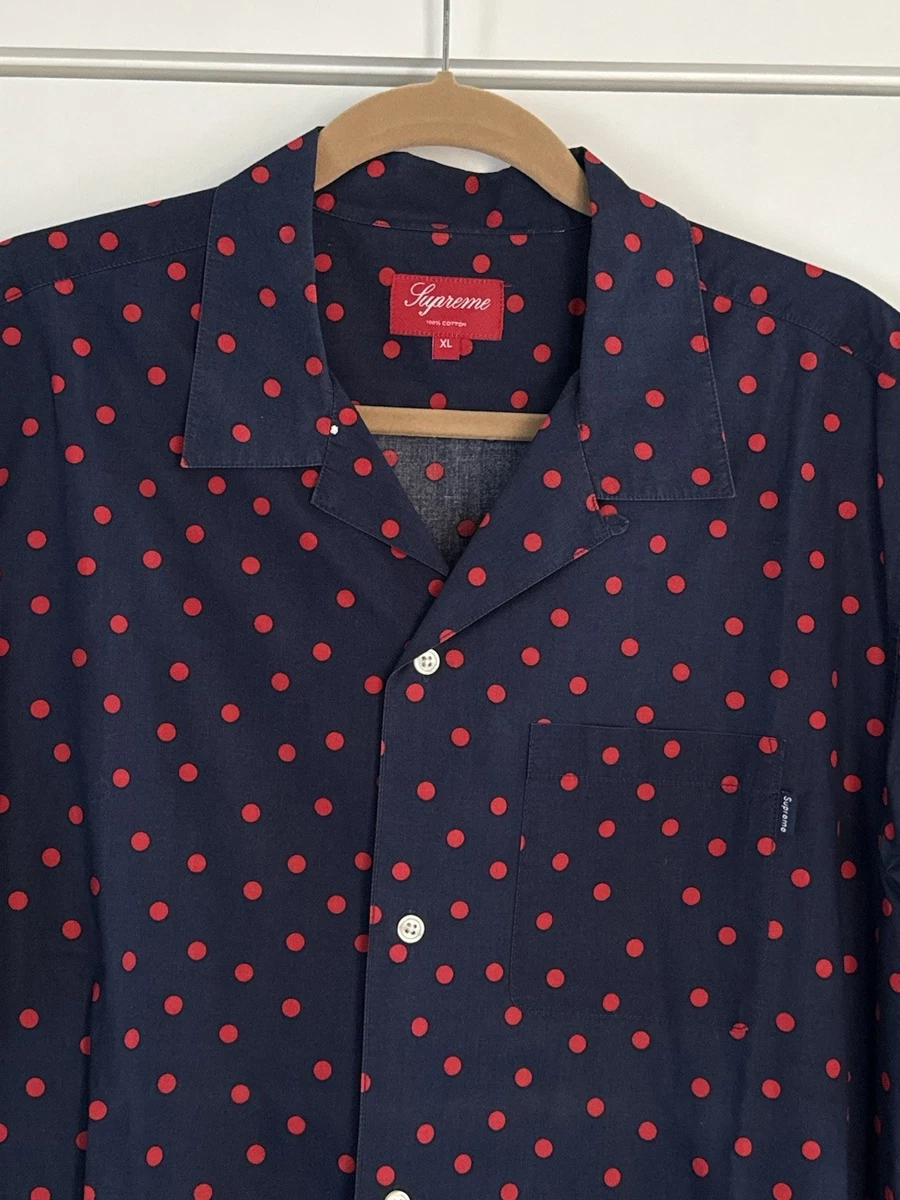 Supreme Polka Dot Short Sleeve Casual Button-Down Shirts for Men