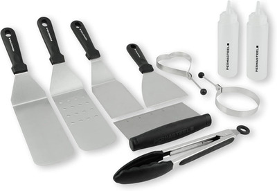10-Pc Griddle Accessories Kit for Flat Top Grills, Outdoor Tool Set with Spatula