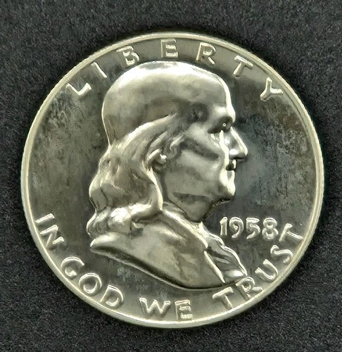 1958 P Franklin Half Dollar - "Proof" Coin