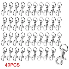 40Pcs Dog Leash Clasp Heavy Duty Snap Hook Clips Pet Leashes Key Chain Spring US